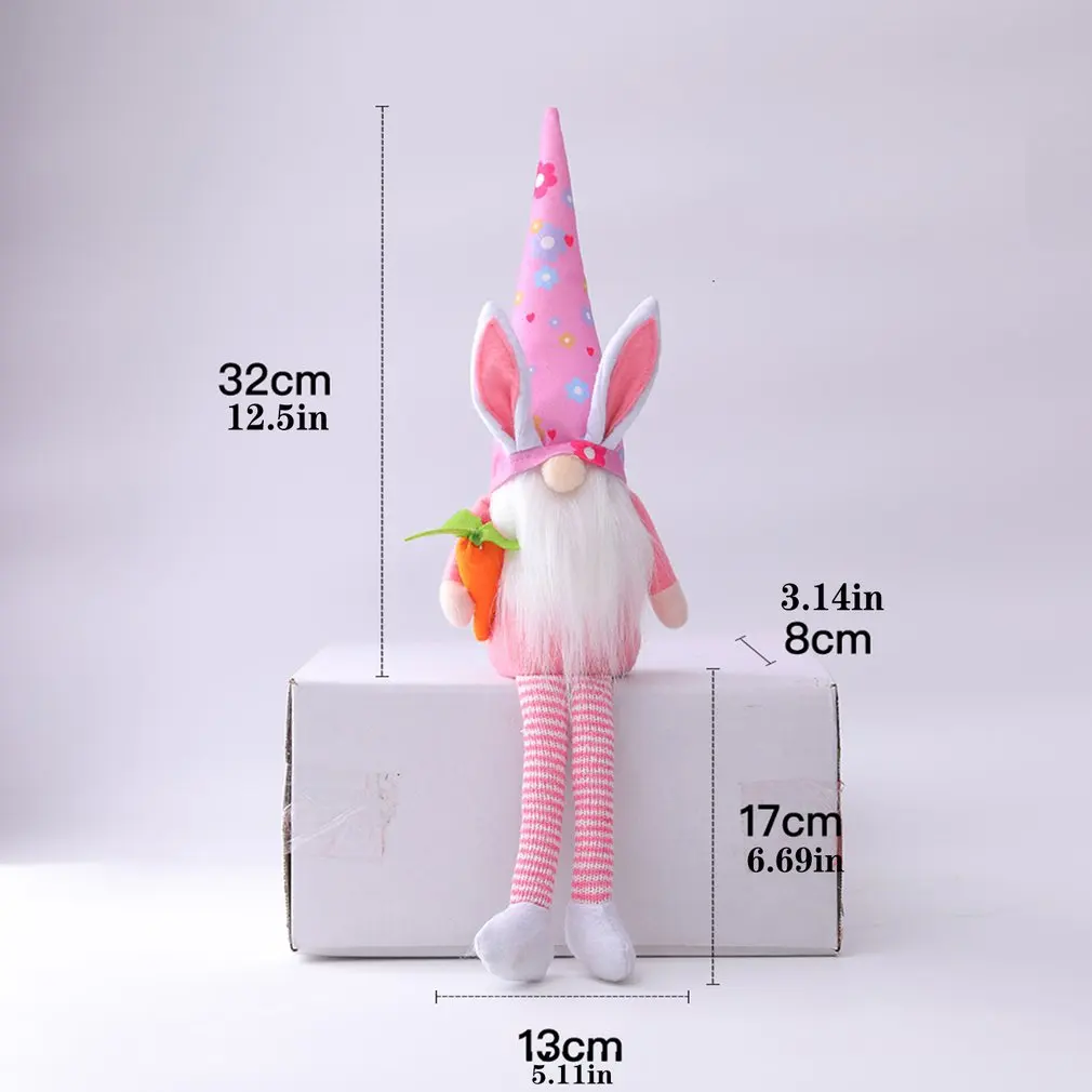 

Elf Rabbit Ears Easter Bunny Huging Egg Colorful Elf Doll Ornaments Home Decor Festival Gift Desk Decoration Kawaii Accessories