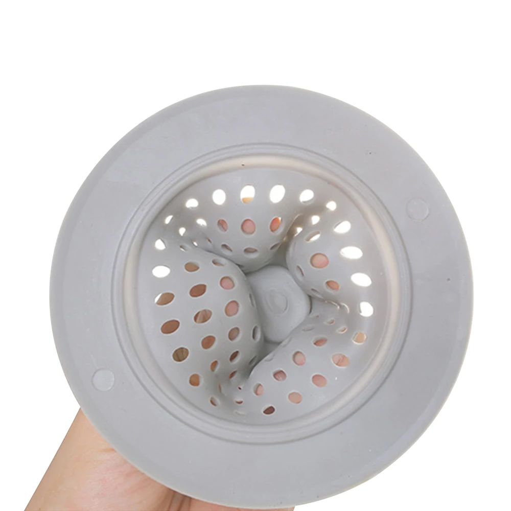 

Kitchen Sink Strainer Silicone Sieve Bathroom Shower Drain Sink Drains Cover Sink Colander Sewer Hair Filter Strainer 2