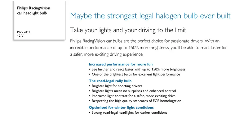 Philips H4 H7 9003 Racing Vision+ 150% больше яркости авто фары Hi/lo луч галогенная лампа ралли производительность ECE, пара