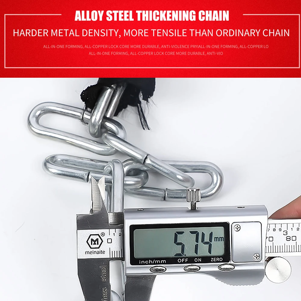 

Bicycle Chains Lock Anti-theft Safety Bike Lock With 2 Keys Reinforced Alloy Steel Motorcycle Cycling Chains Cable Lock