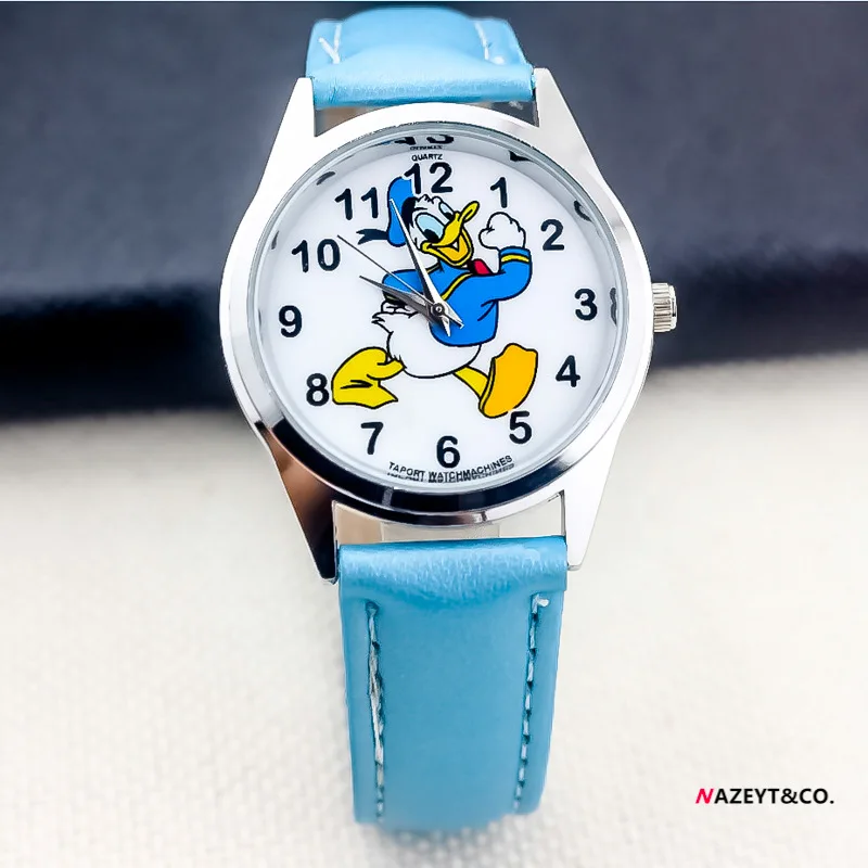 Фото Часы Детские аналоговые с рисунком из мультфильма Дональд Дак | Наручные часы