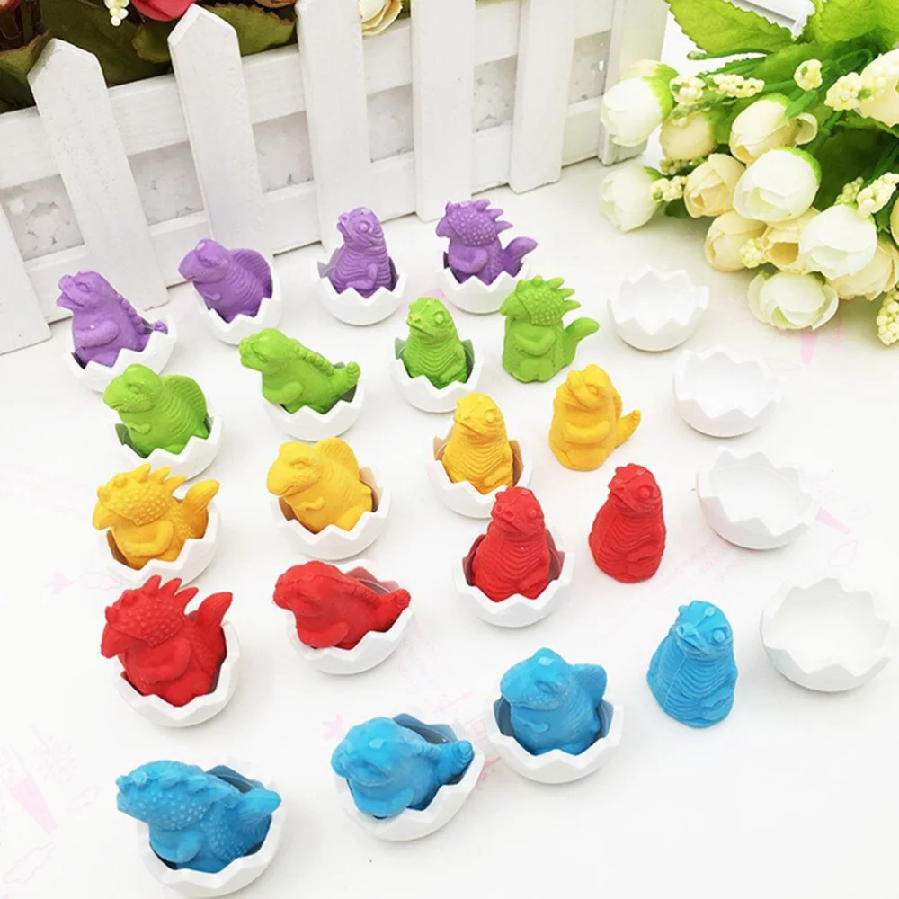 

40Pcs Pencil Eraser Caps Toppers School Supplies Egg Erasers Stationery (Assorted Colors)