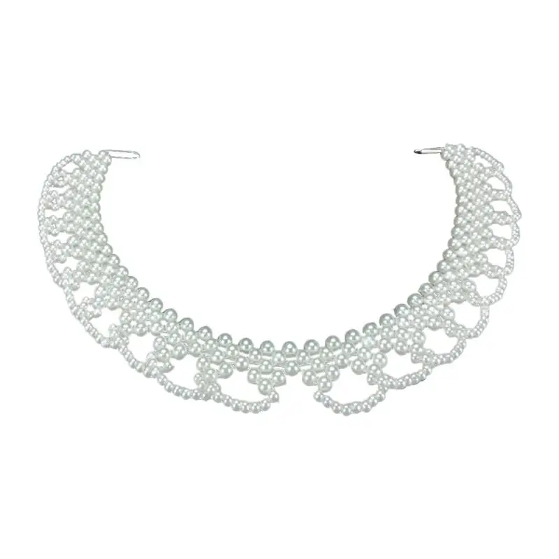 Женская винтажная блузка с ложным воротником съемный Плетеный кулон ручной