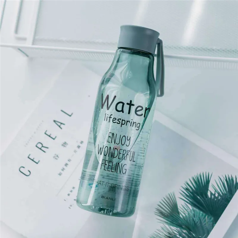520 мл портативная Спортивная бутылка для воды Прозрачный английский узор