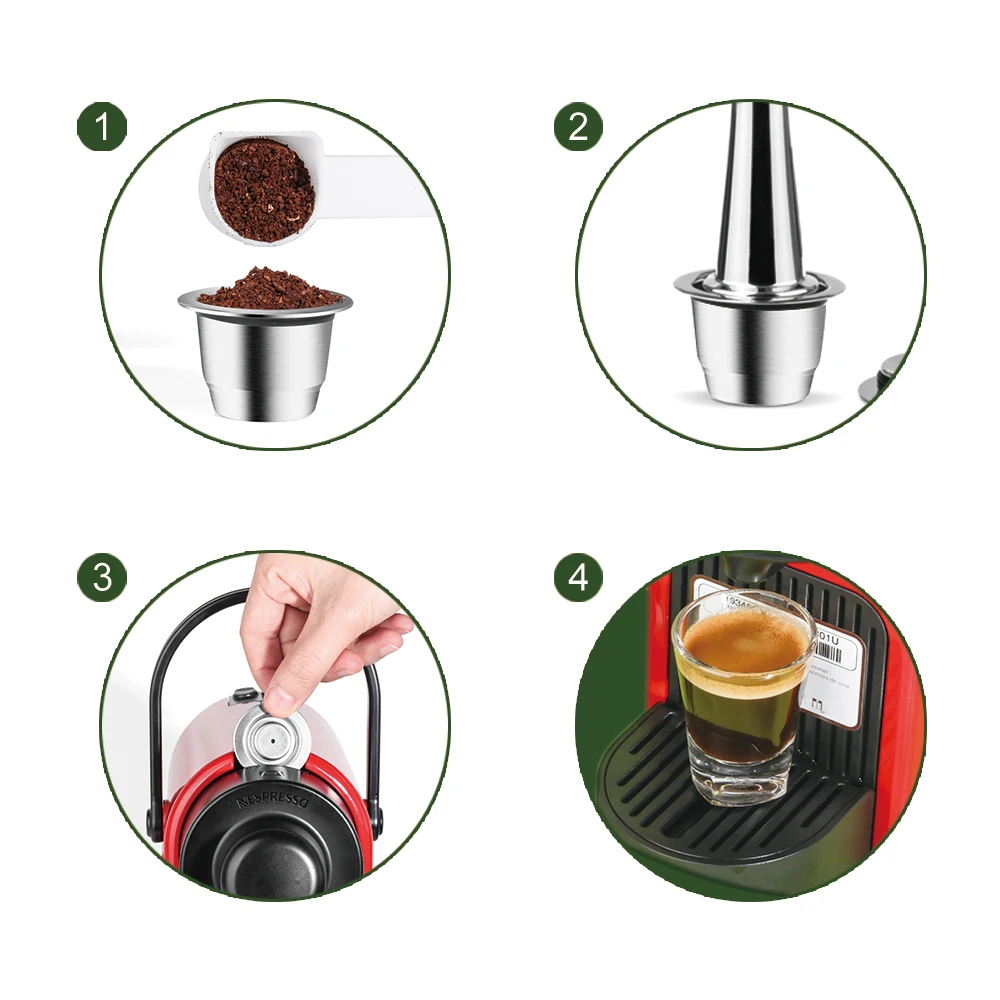 Капсула для кофе Nespresso Inissia Krups YY1531FD многоразовая Кофеварка из нержавеющей