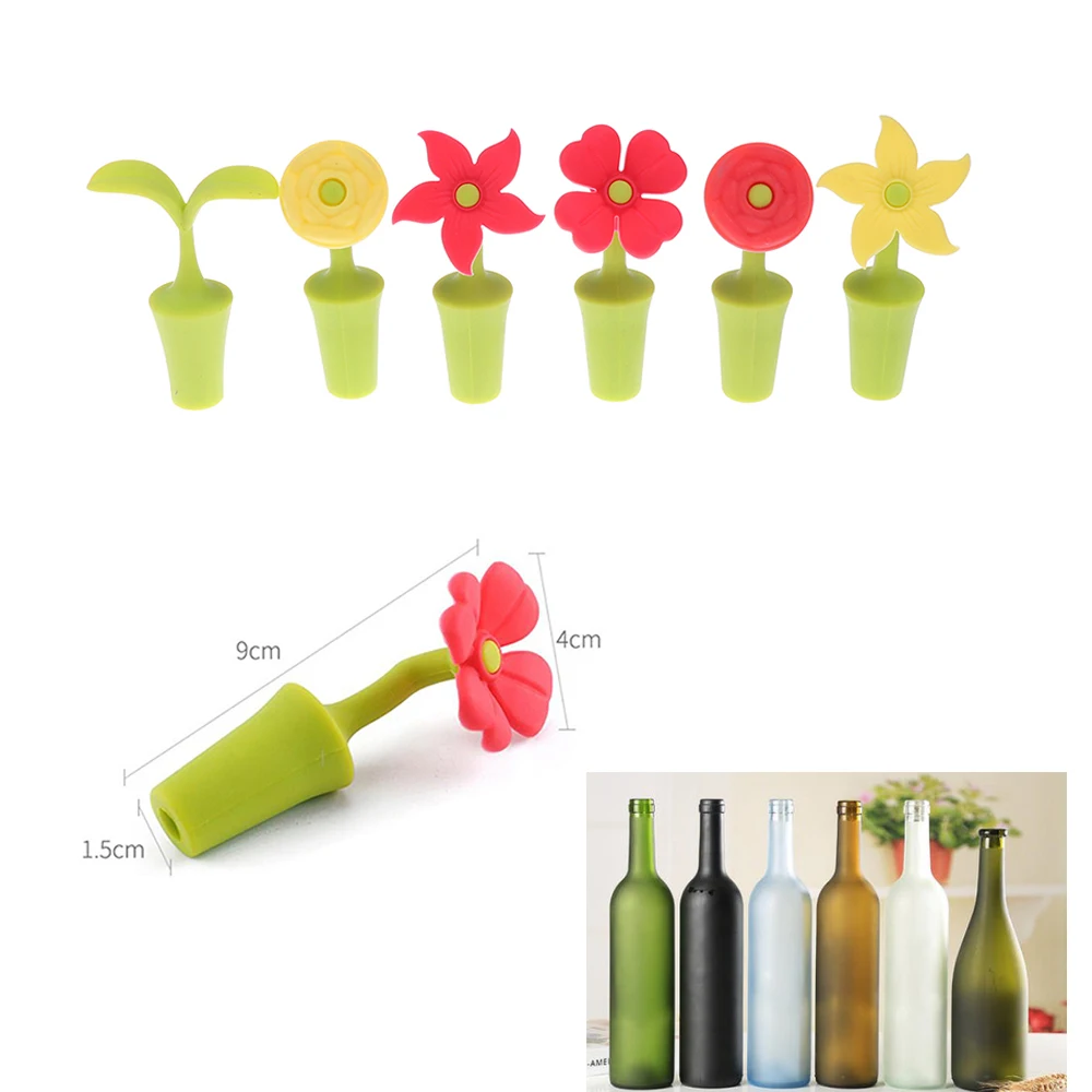 Силиконовые пробки в форме цветка для вина пробка бутылок пива заглушка винных