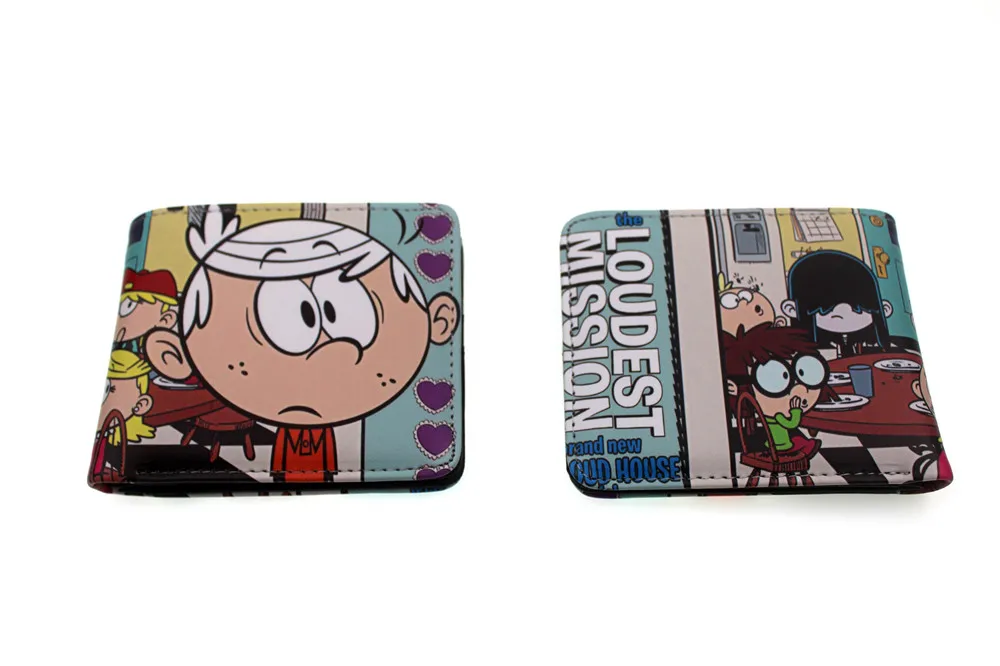 Кошелек из искусственной кожи с рисунком «The Loud House Lincoln» для мальчиков и девочек с карманом на молнии для монет, короткий двойной держатель для карт, кожаный кошелек с принтом