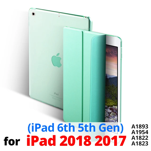 Чехол для iPad 9,7 6th 5th Generation чехол Тонкий Магнитный Флип-Стенд PU кожаный смарт-чехол для iPad Air 1 2 Funda Coque - Цвет: Mint Green-2018 2017