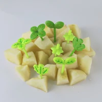 8pcs fruit fork toothpick leaves plastic decoration lunch box bento accessories small salad tiny fork mini cake picks for kids
