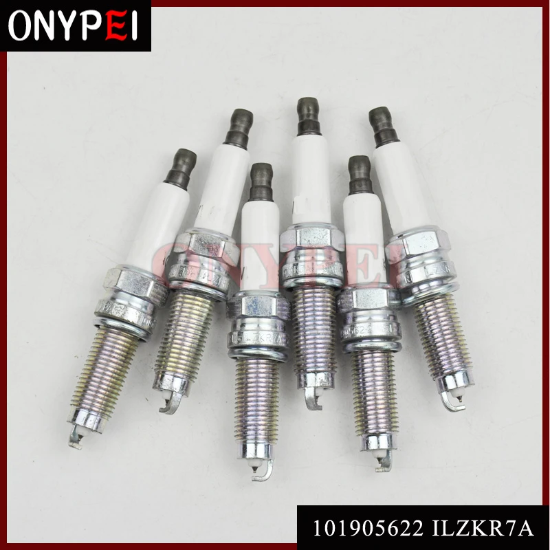 6 шт./лот Свеча зажигания 101905622 ILZKR7A для 07 10 Q7 3.6L V6 Passat Phaeton 101 905 622|Свечи и запальные