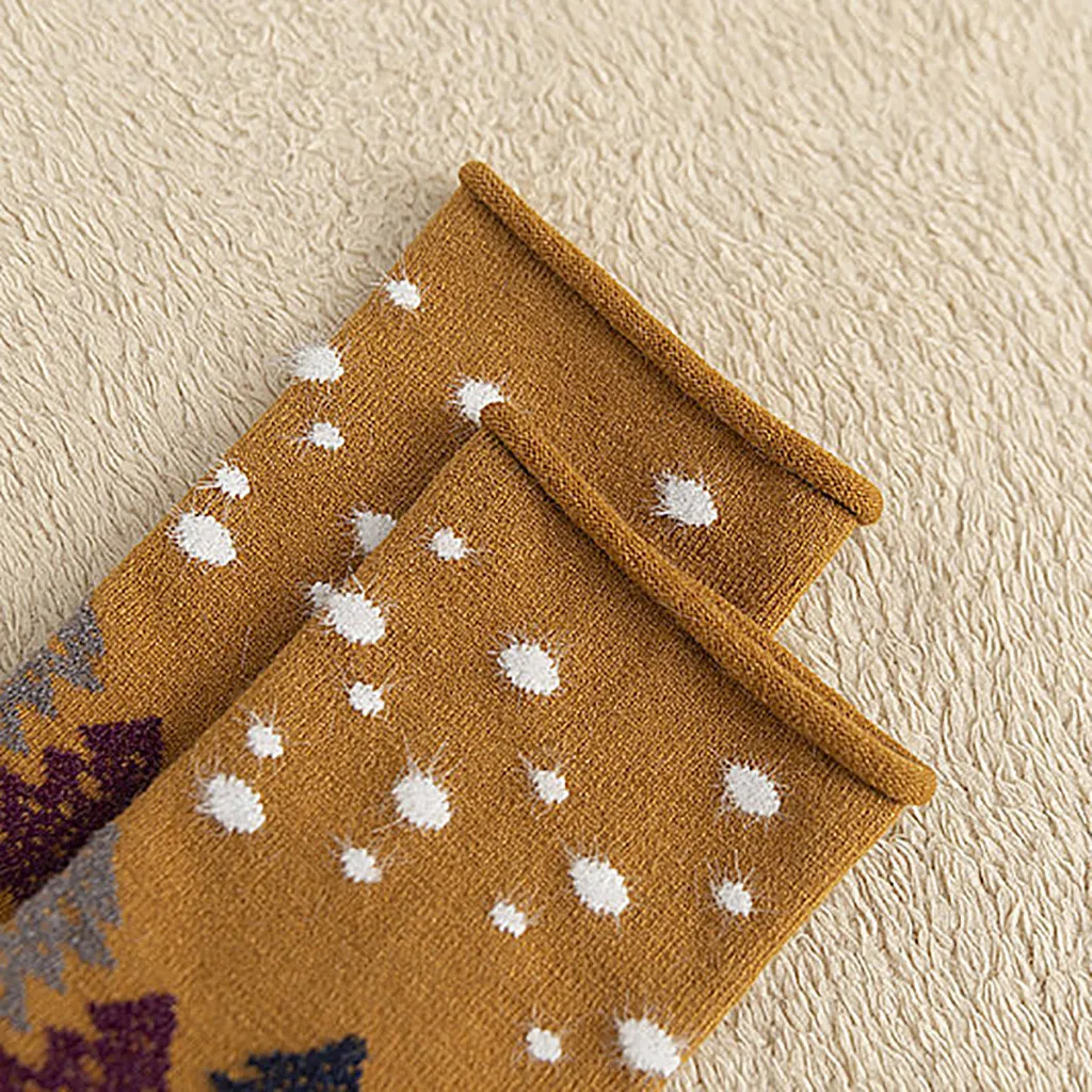 1 пара модных носков хлопковые носки средней длины повседневные рождественские в