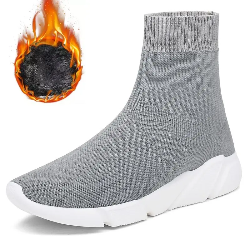 Men Sports Shoes Women Socks Sneakers For Running Gray E-626