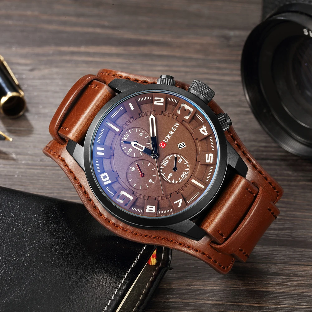 CURREN 8225 хит продаж Роскошные Мужские часы водонепроницаемые с календарем