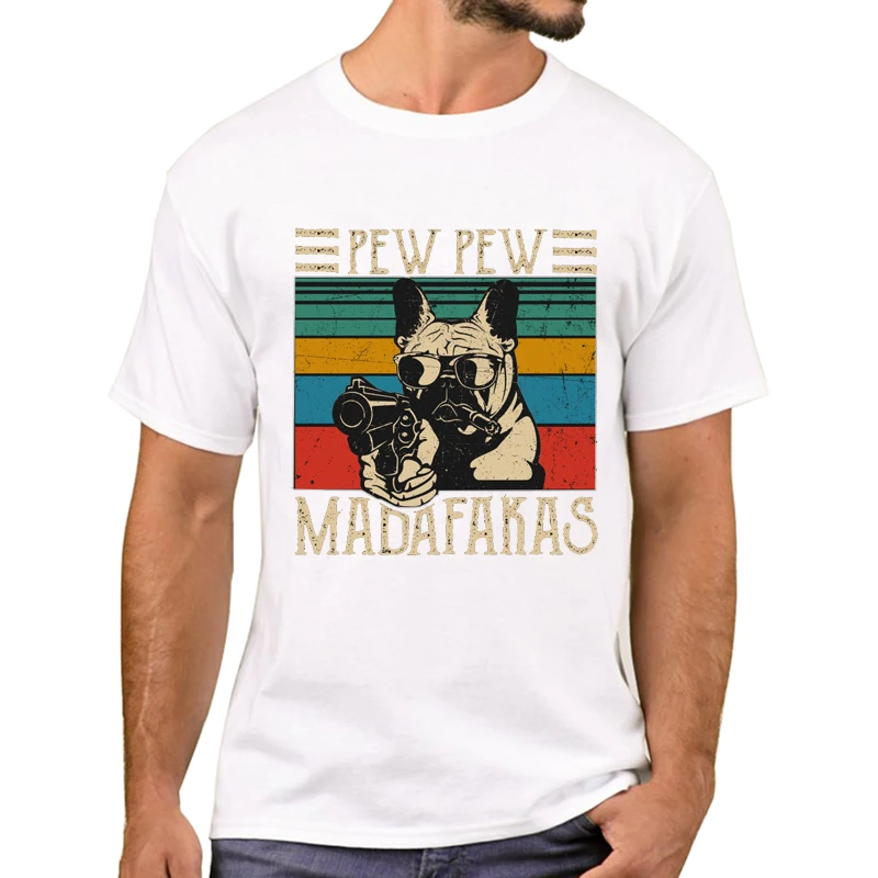 TEEHUB Lustige Pew Pew Madafakas Männer T-Shirt Hipster Vintage Deutsch Shepherd Pew Gedruckt T Shirts Kurzarm T-shirts Junge T – Detail 6