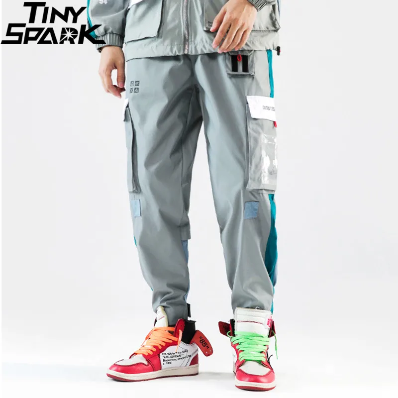 Мужские брюки карго в стиле Харадзюку спортивные хипстерские с карманами на