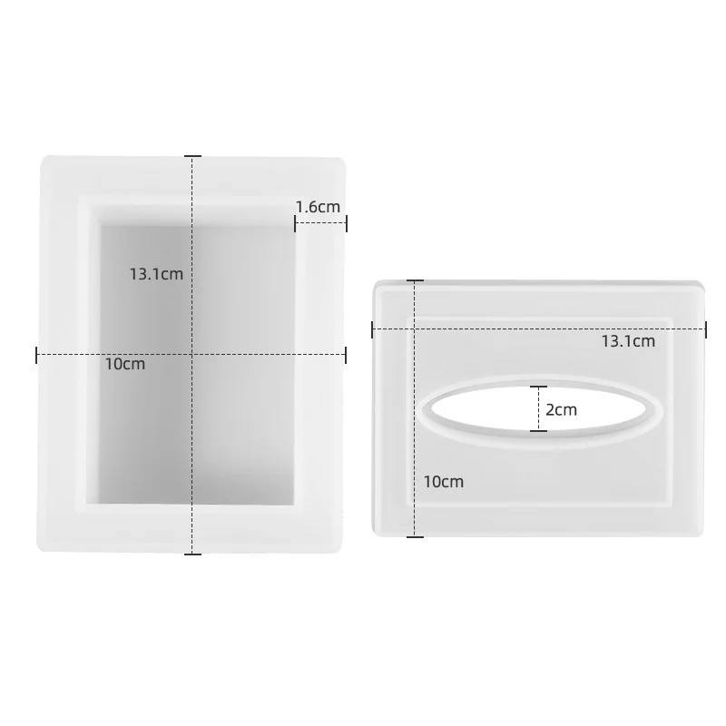 DIY Epoxy Resin Mold Silicone Rectangular Household Simple Perforated Tissue Box Molds | Украшения и аксессуары