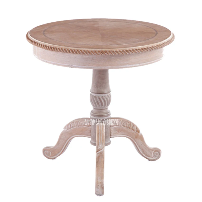 303 маленький круглый чайный столик из цельного дерева американский стиль