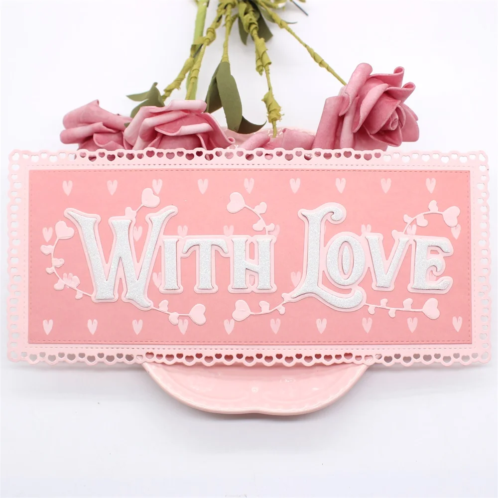 

ZFPARTY With Love Heart Border Slimline Metal Cutting Dies Stencils for Scrapbooking/photo album Decorative Embossing Paper Card