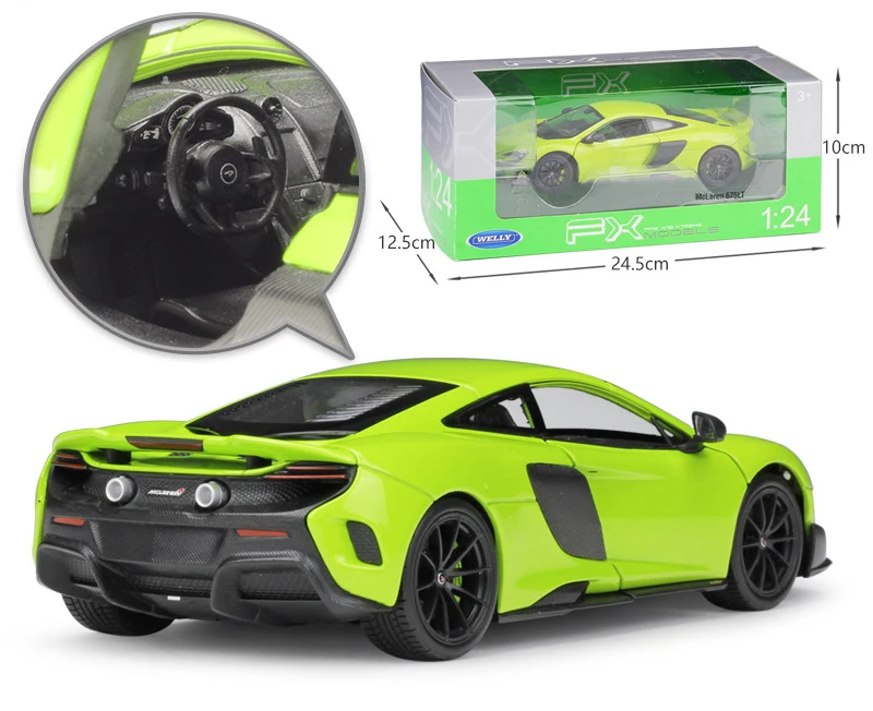 WELLY литая машинка в масштабе 1:24 MCLAREN 675LT модель симулятора автомобиль