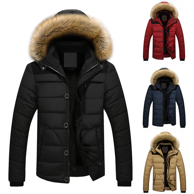 

Мужская теплая флисовая куртка, зимняя брендовая Толстая ветрозащитная парка с меховым воротником и съемной шапкой, 2021