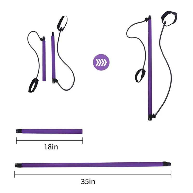 저렴한 휴대용 필라테스 피트니스 바 다기능 요가 스틱 저항 밴드 로프 풀러, 체육관 홈 바디 복부 운동 운동 X119B