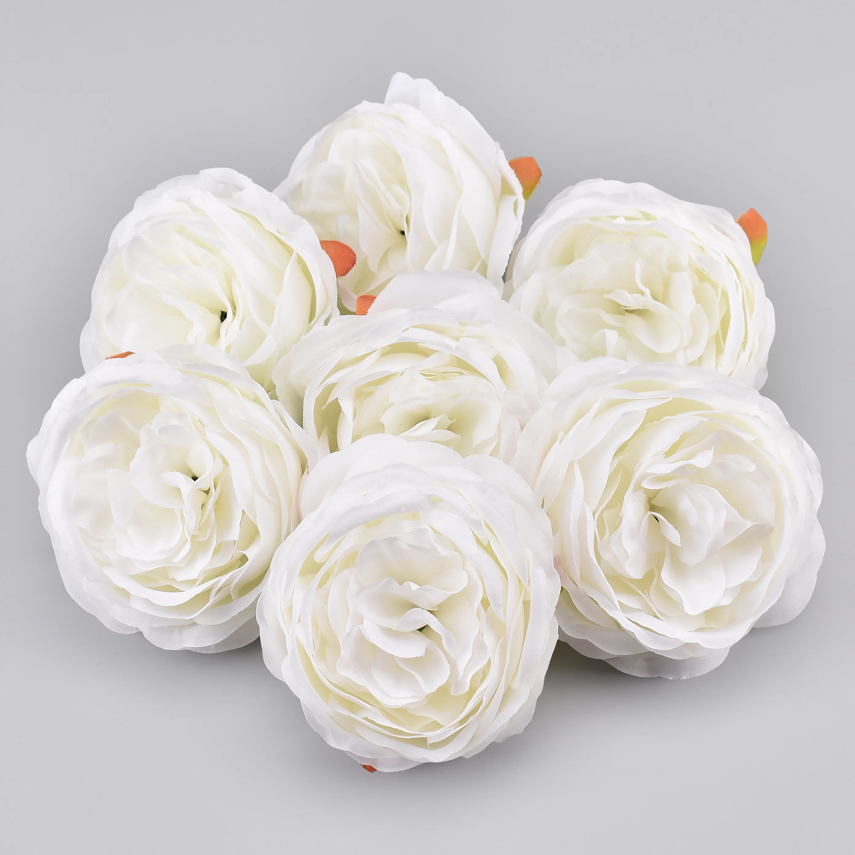 

20PCS/9cm Large Artificial White Peony Rose Silk Flower Heads For Wedding Decoration DIY Wreath Scrapbooking Craft Fake Flowers