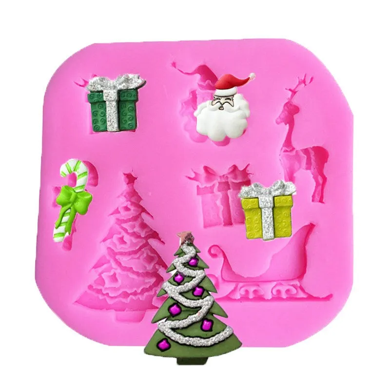Форма для льда силиконовая Рождественская форма в виде Санты украшения торта