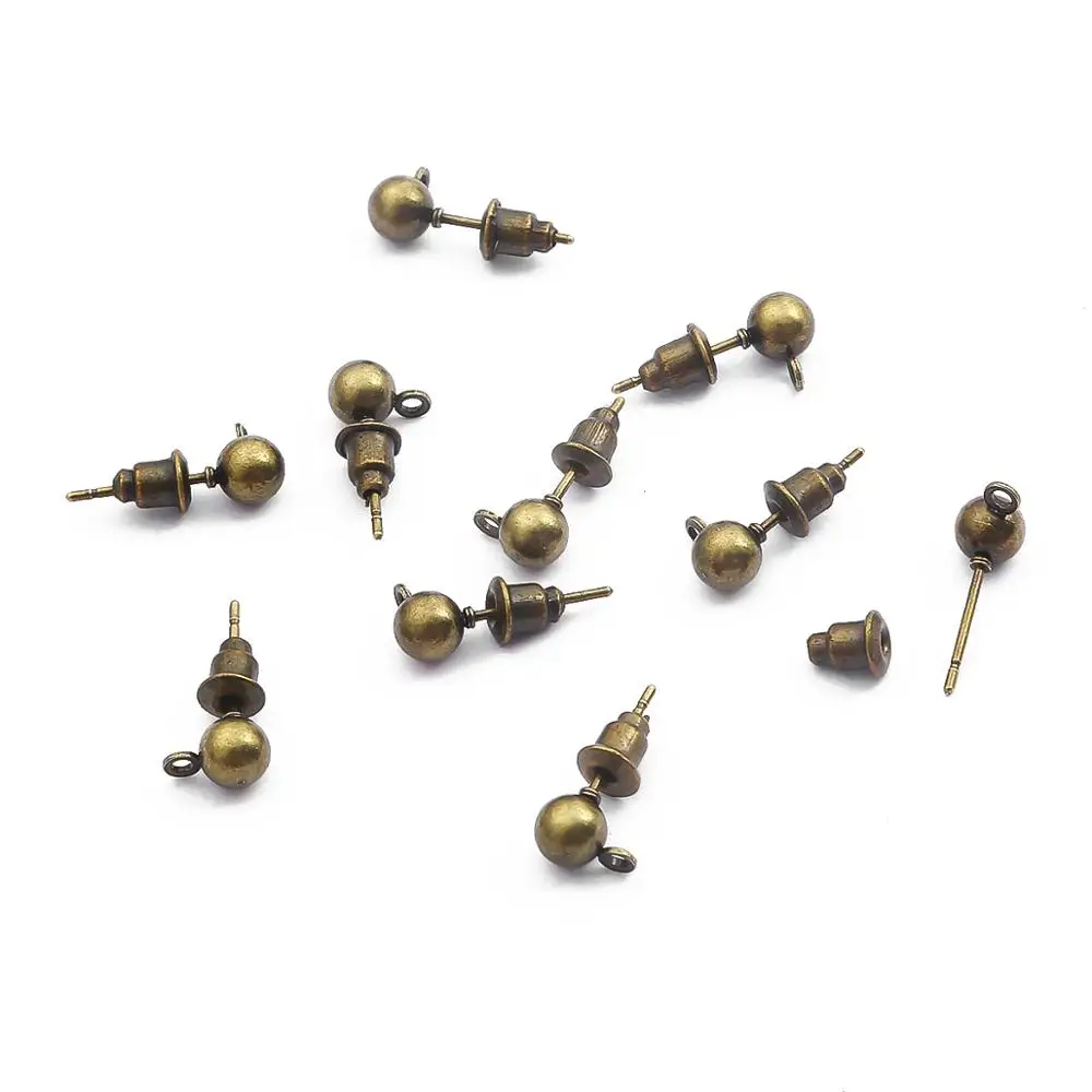 50pcs/lot 3/4/5mm Pin Findings Stud Earring Basic Pins Stoppers Connector For DIY Jewelry Making Accessories Supplies Wholesale | Украшения