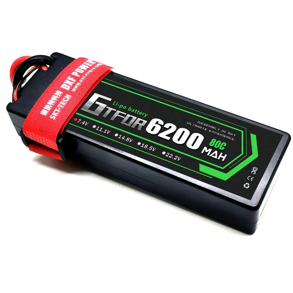 gtfdr lipo батарея 2s 74 v 6200mah 80c 160c xt60 rc части hardcase lipo 2s дл