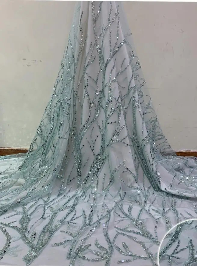 2020 Новый дизайн африканская французская кружевная ткань с блестками Высокое