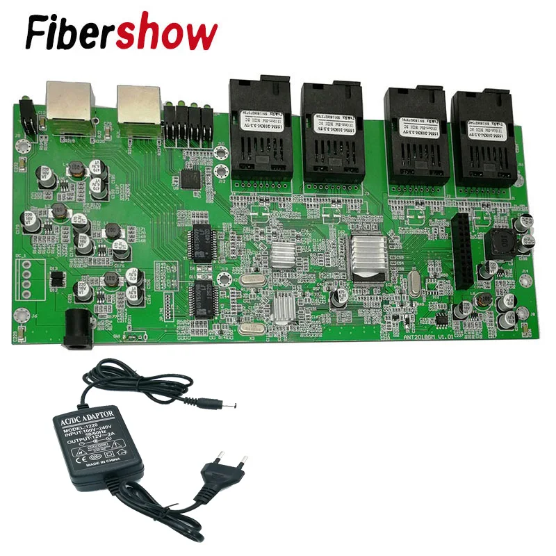 Гигабитный коммутатор Ethernet оптоволоконный оптический промышленного класса 4*155 м