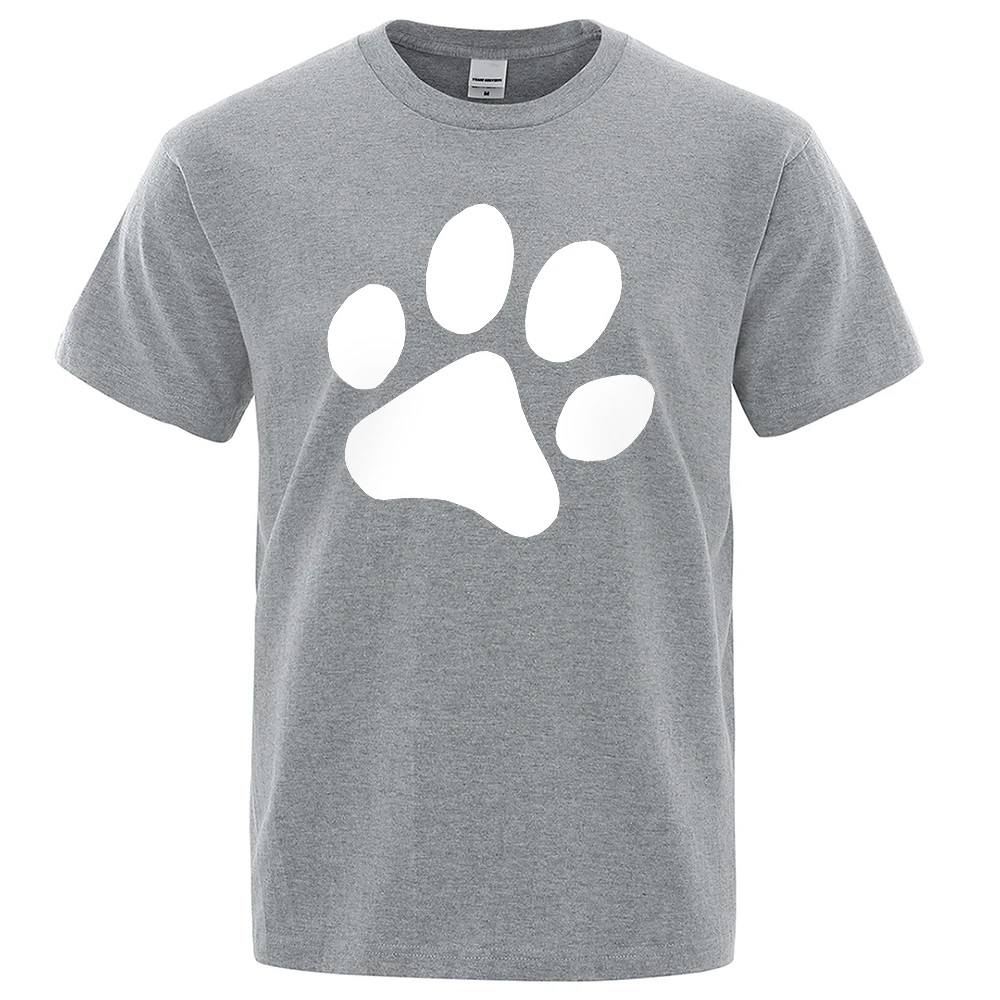 

White Puppy Paw Cute Printing Men Tshirts Crewneck S-XXXL Clothes Oversized Brand T-Shirts Mens Breathable Fashion Tee Shirts