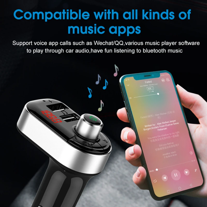 Автомобильный комплект Acespower FM передатчик Bluetooth плеер зарядное устройство с