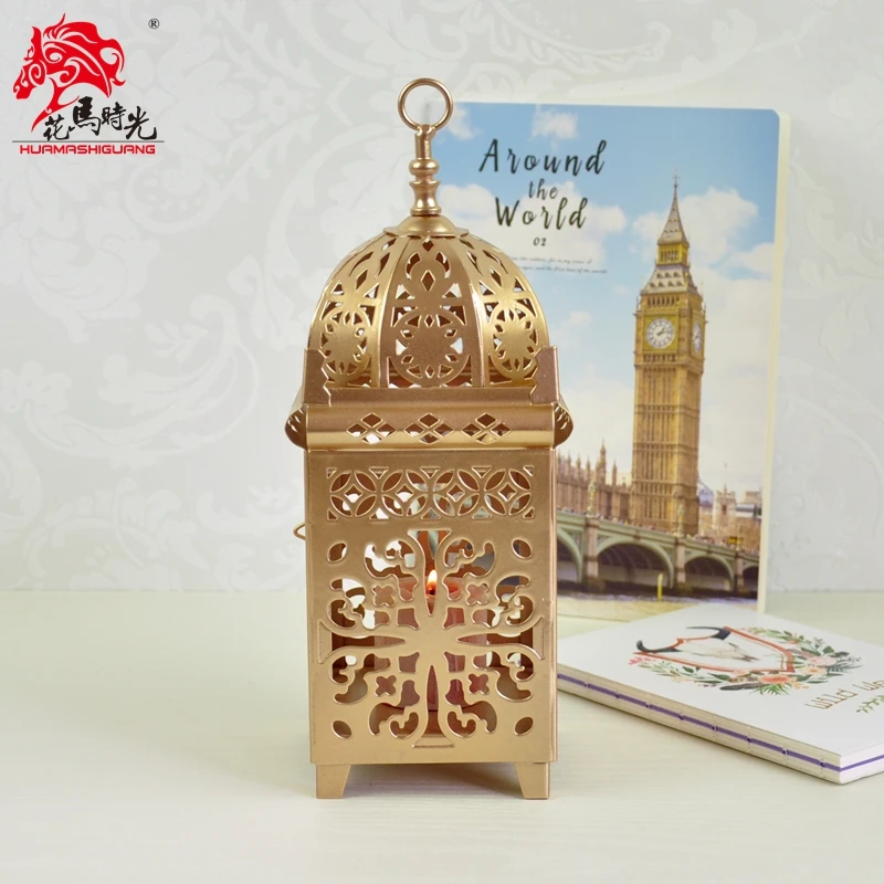 Романтический подсвечник в скандинавском стиле железный Золотой для дома