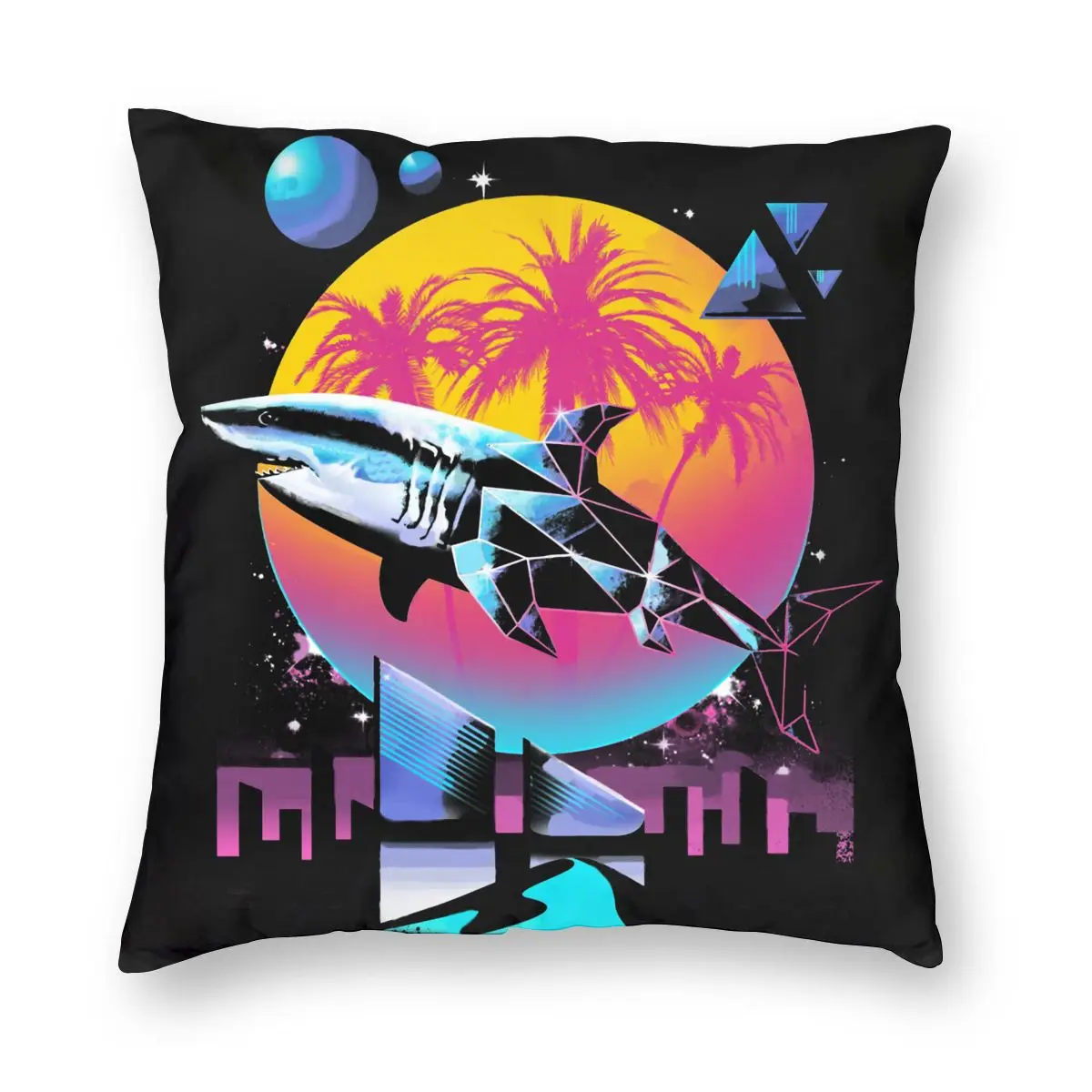 80s Synthwave Vaporwave панк ретро неоновая японская диванная подушка из полиэстера Rad