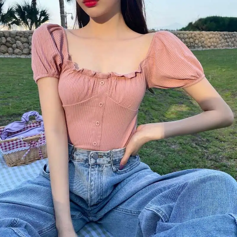 Luck A женские летние топы блузки черные белые укороченные Сексуальная Блузка с