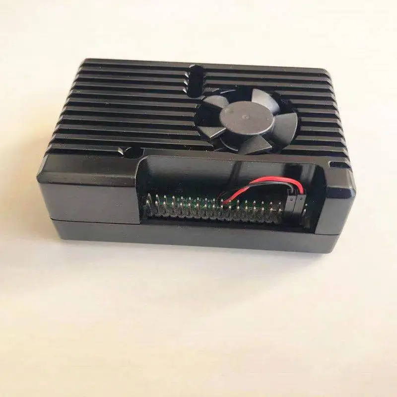 

Алюминиевый Чехол для Raspberry Pi 4 с двойным вентилятором, металлический корпус, черный корпус для RPI Raspberry Pi 4B