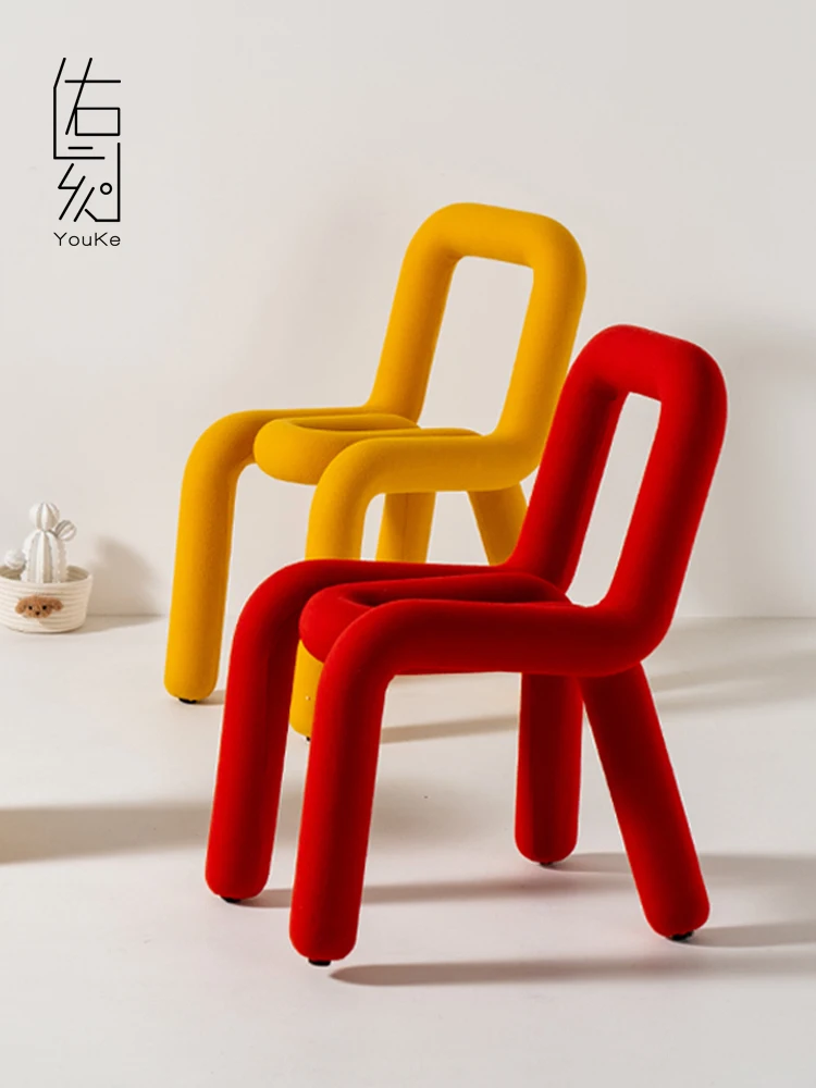 

Chair Makeup Stool Creative Leisure Nordic Dining Chair Personality Single Minimalist Shaped Chair