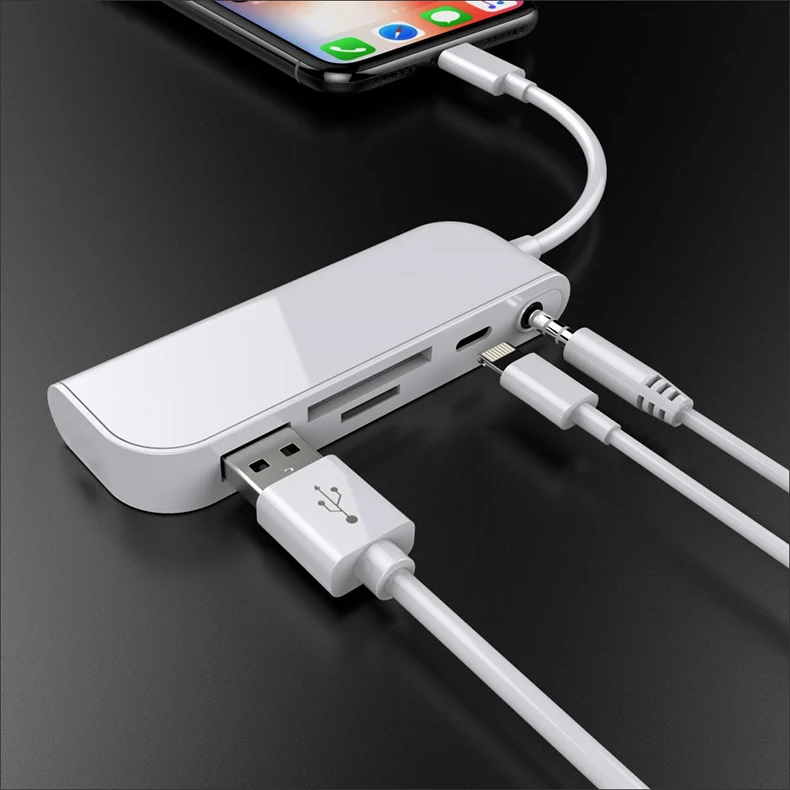 Многофункциональный UTHAI C16 для iphone X 8 Plus кардридер и адаптер интерфейса Lightning для iphone XS MAX