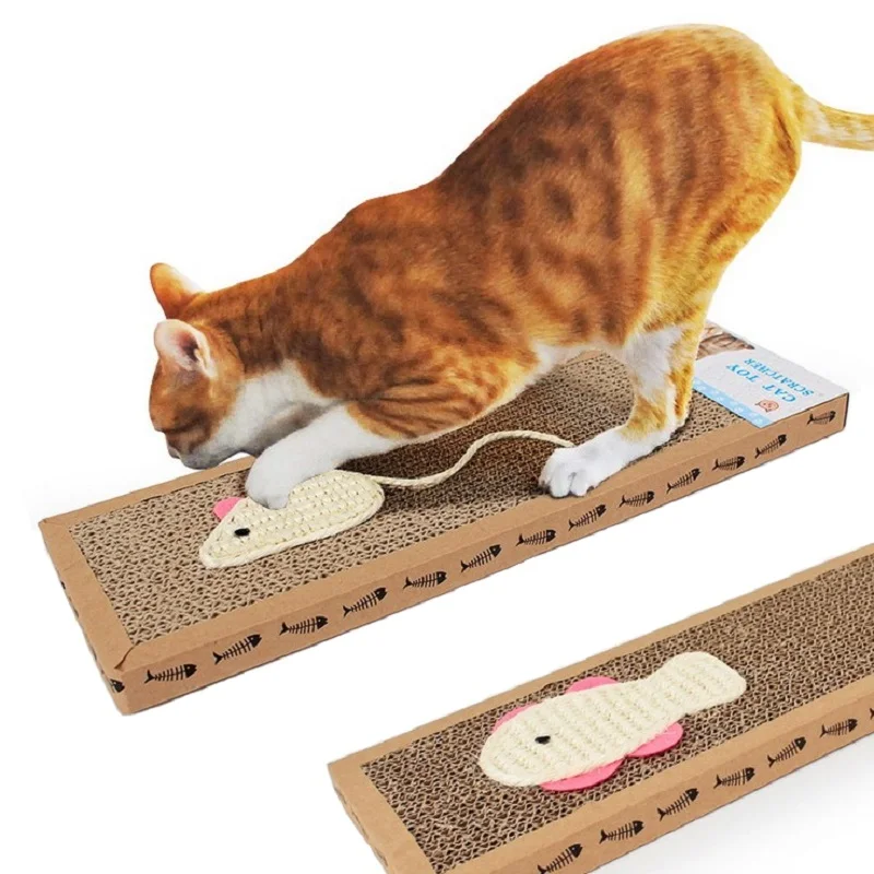 

Interactive Cat Toy Sisal Scratch Board Pad Corrugated Paper Cat Scratching Board Funny Playing Scratch Bite Toys Pet Supplies
