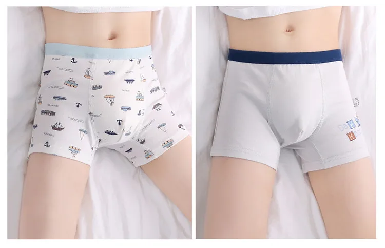 2 шт./лот нижнее белье для мальчиков с героями мультфильмов белые хлопковые
