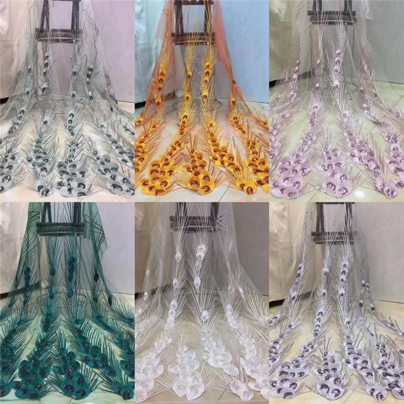 Africansequins кружевная ткань 2020 вышитые нигерийские кружева для невесты высокое