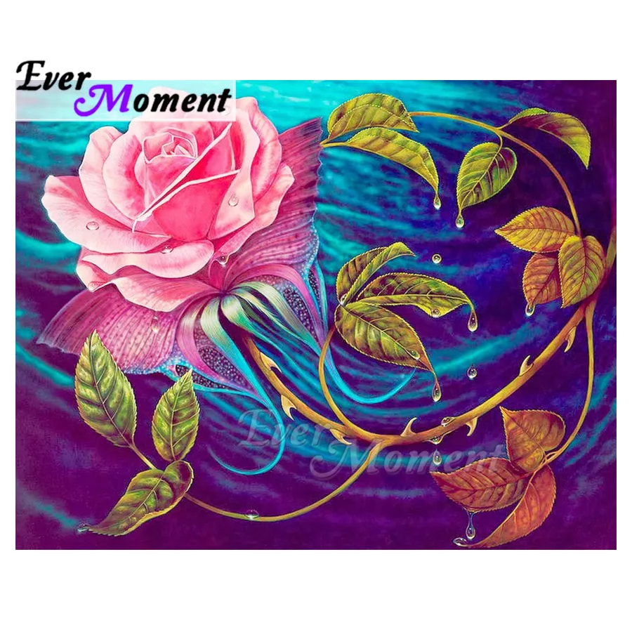 

Ever Moment Diamond Painting 5D DIY Handmade Picture Of Rhinestone Pink Flower Water Cross Stitch Diamond Embroidery ASF1822