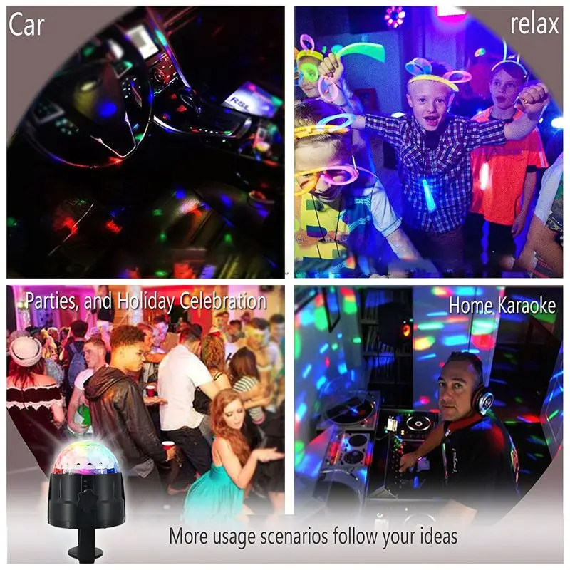 

DJ Disco Stage Party 15 Colors LED Ball Light Remote Control Projector Lamp Strobe Sound Activated for Parties Birthday