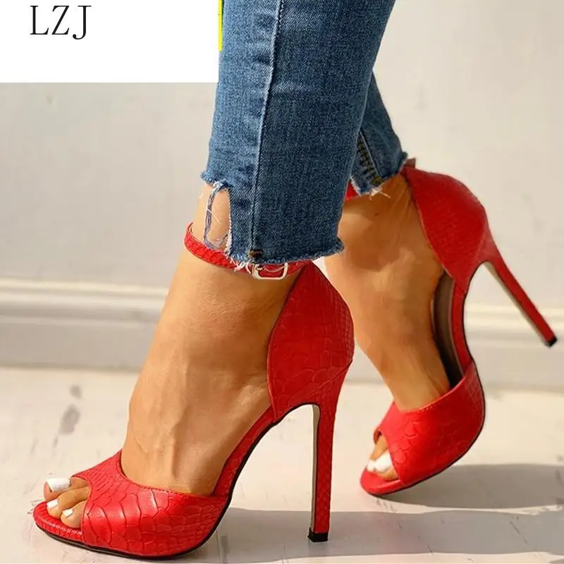 Сандалии женские на высоком каблуке пикантная обувь с Т образным ремешком