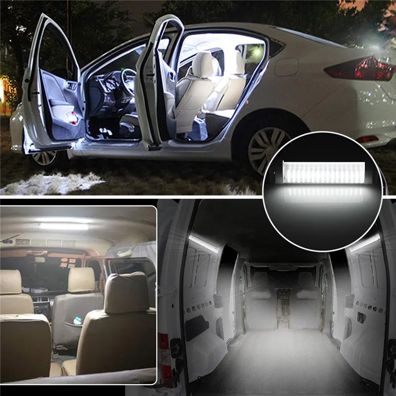 

10W Car Interior Led Light Bar 72 LED White Light Tube with Switch for Van Lorry Truck RV for Camper Boat Indoor ceiling light