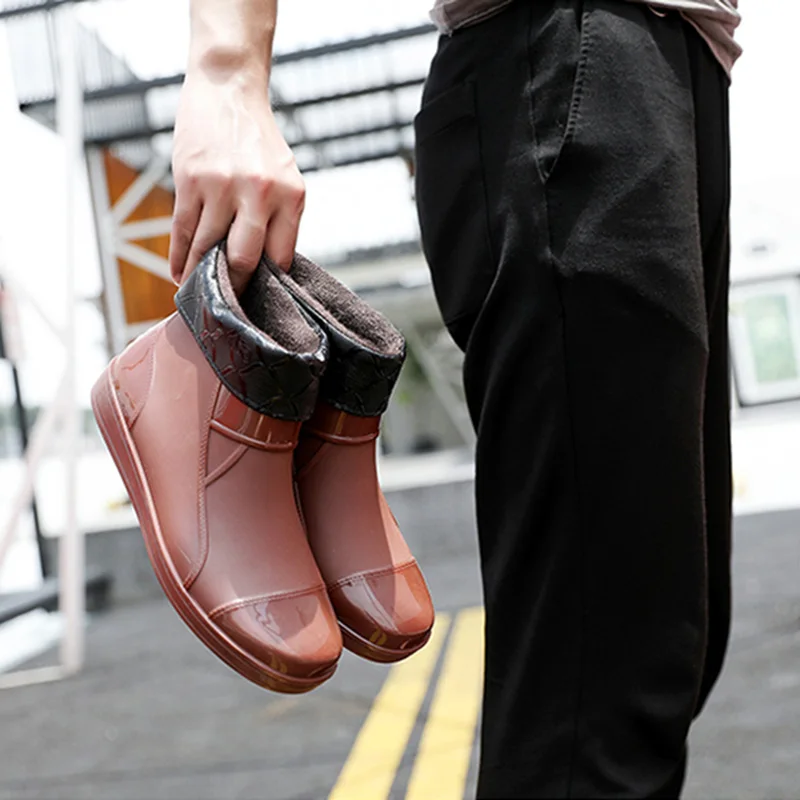 Ботинки резиновые мужские короткие Нескользящие водонепроницаемые для кухни |