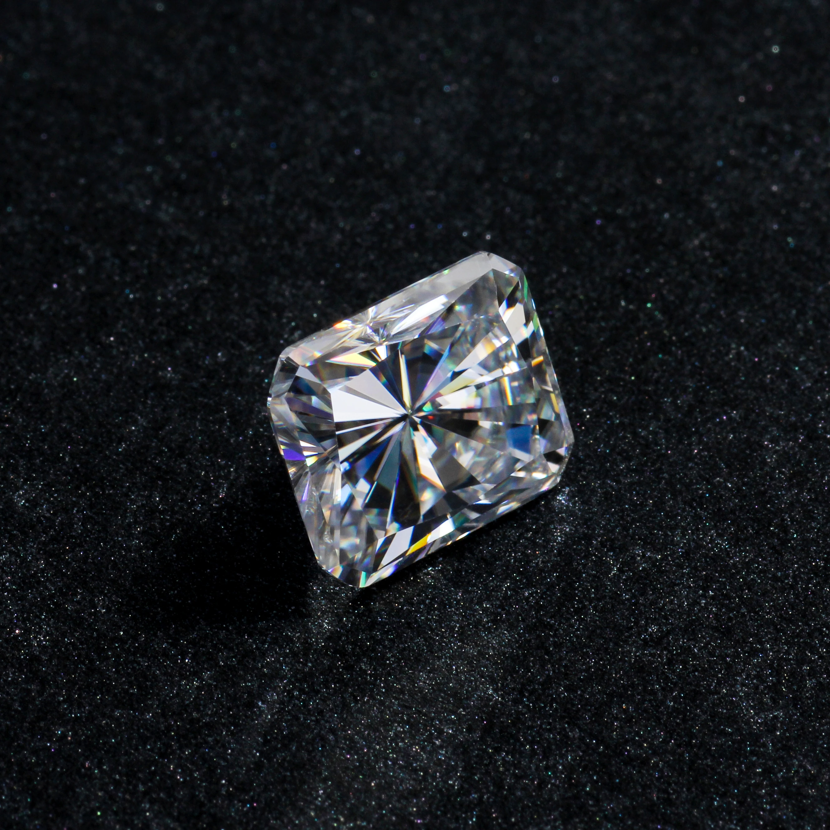 Восьмиугольная форма лучистого кроя 7x5mm 14x10mm DEF белого цвета VVS свободное кольцо с
