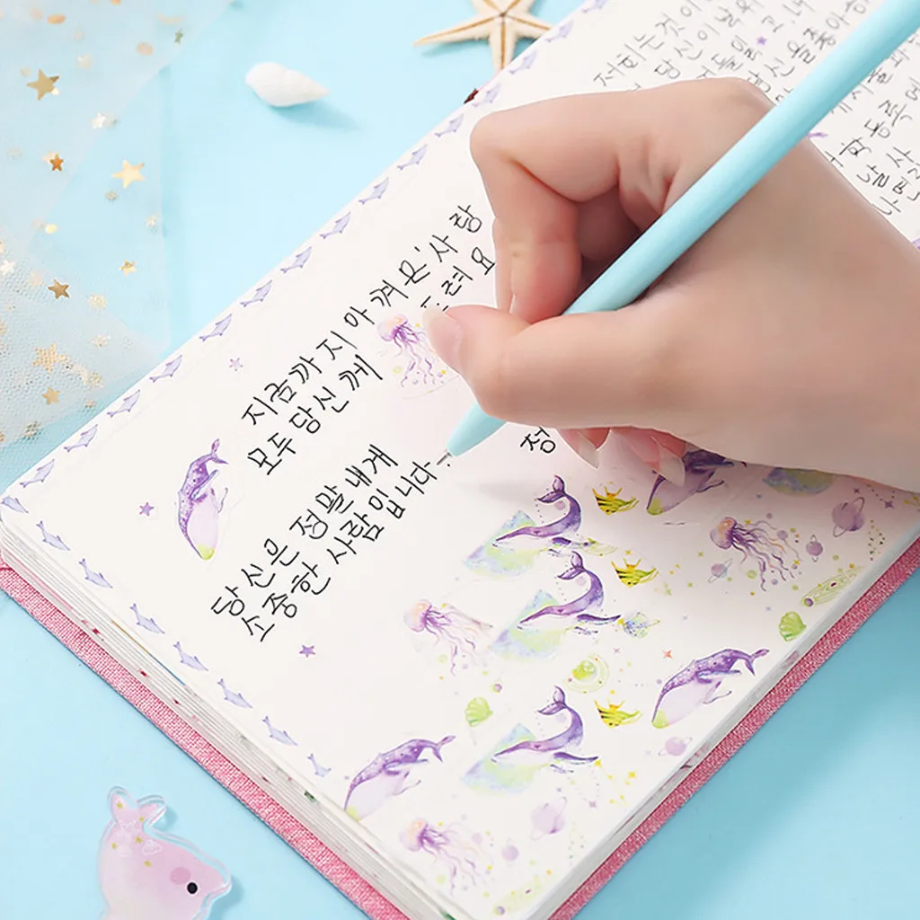 Каваи милые 0 5 мм черные чернила мультипликационная гелевая ручка ручки для