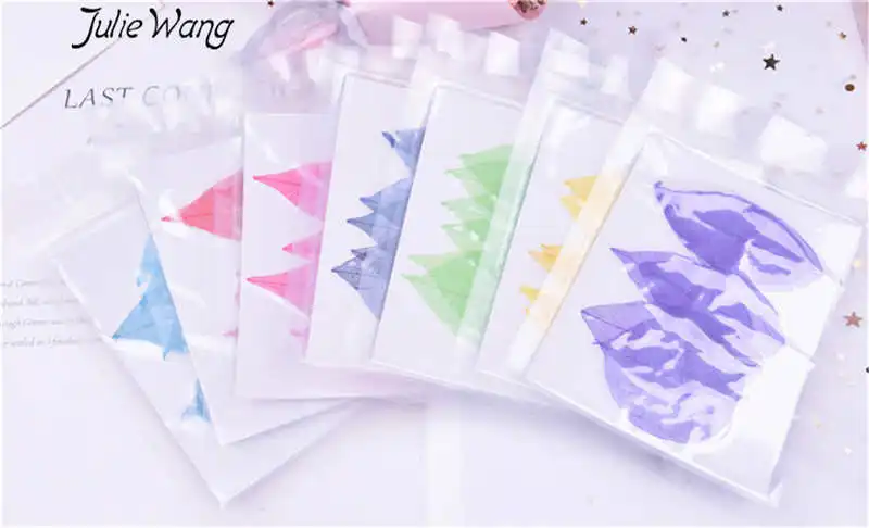 

Julie Wang 6PCS Natural Dried Leaves Plant Specimen Necklace Epoxy Jewelry Making Accessory Bookmark Phone Case Decoration